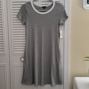 Black & white striped t-shirt dress